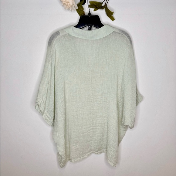 Meo Meli Italian Linen/Cotton Johnny Collar Top - Picture 3 of 5